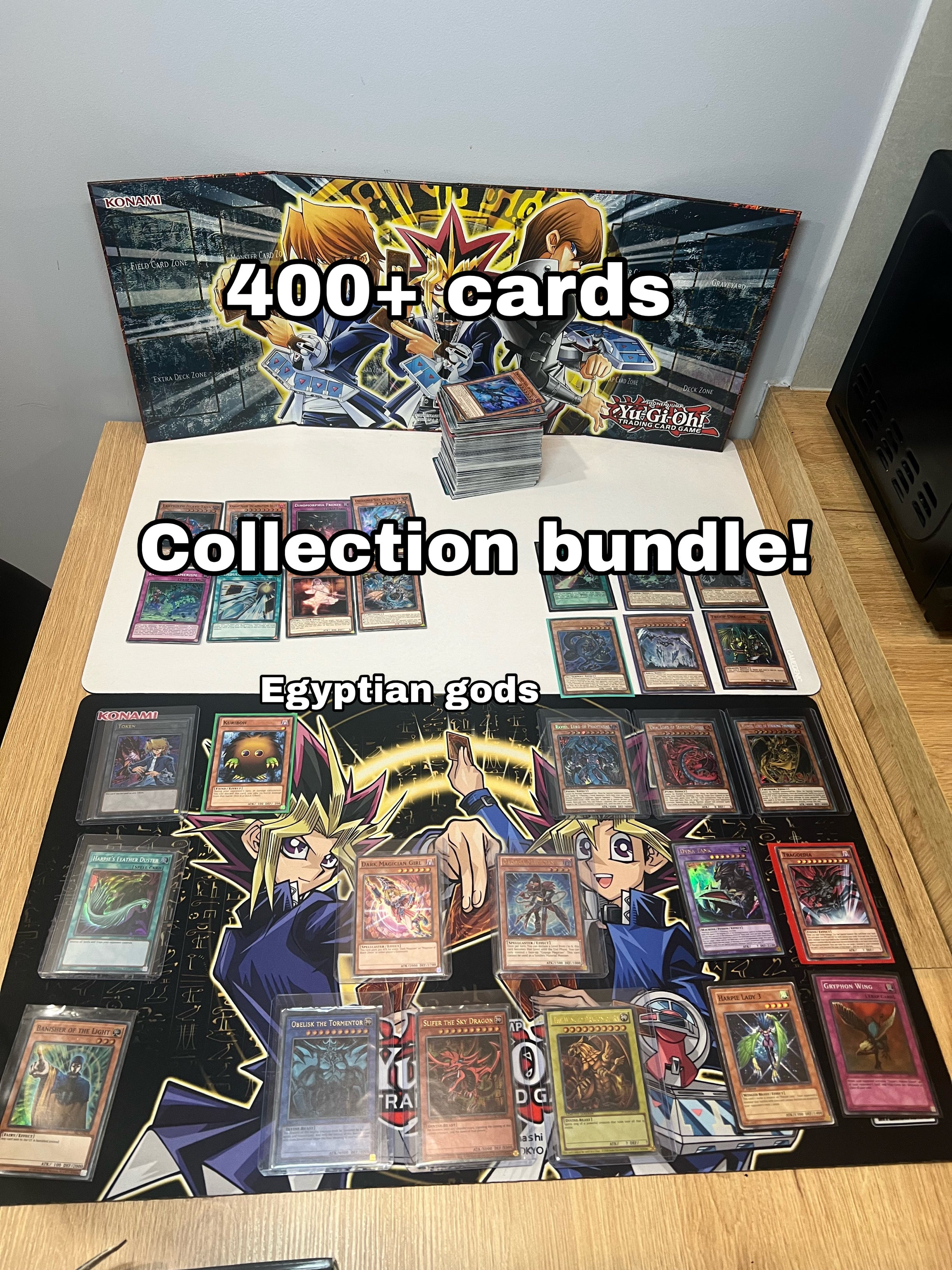 yu-gi-oh collection Bundle [ egyptian gods + dark magician girl + 400 cards ]
